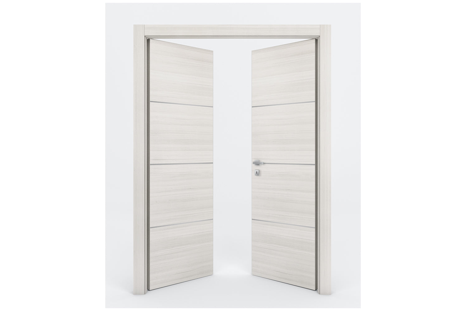 Nova Braga 3H Crema Matrix Laminated Modern Interior Door - Double Door