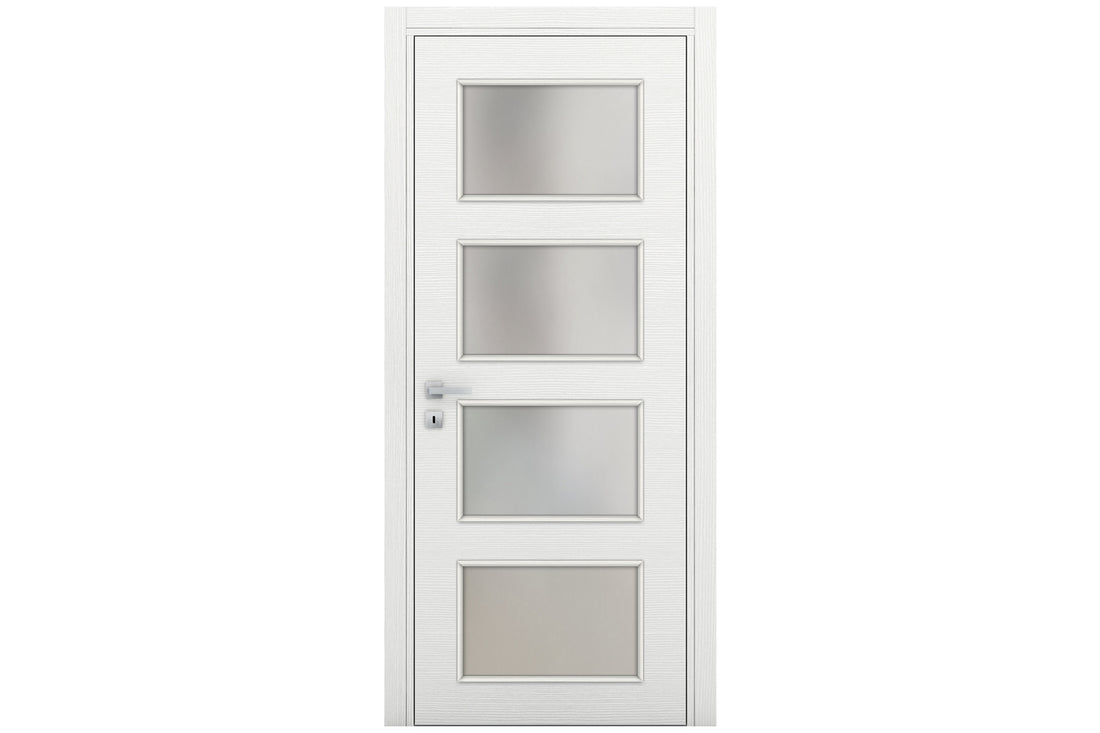 Nova Braga 4 Lite Bianco Matrix Laminated Modern Interior Door - Single Door