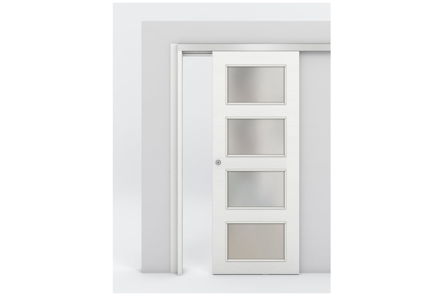 Nova Braga 4 Lite Bianco Matrix Laminated Modern Interior Door - Bypass Door