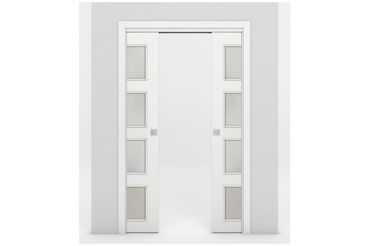 Nova Braga 4 Lite Bianco Matrix Laminated Modern Interior Door - Double Pocket