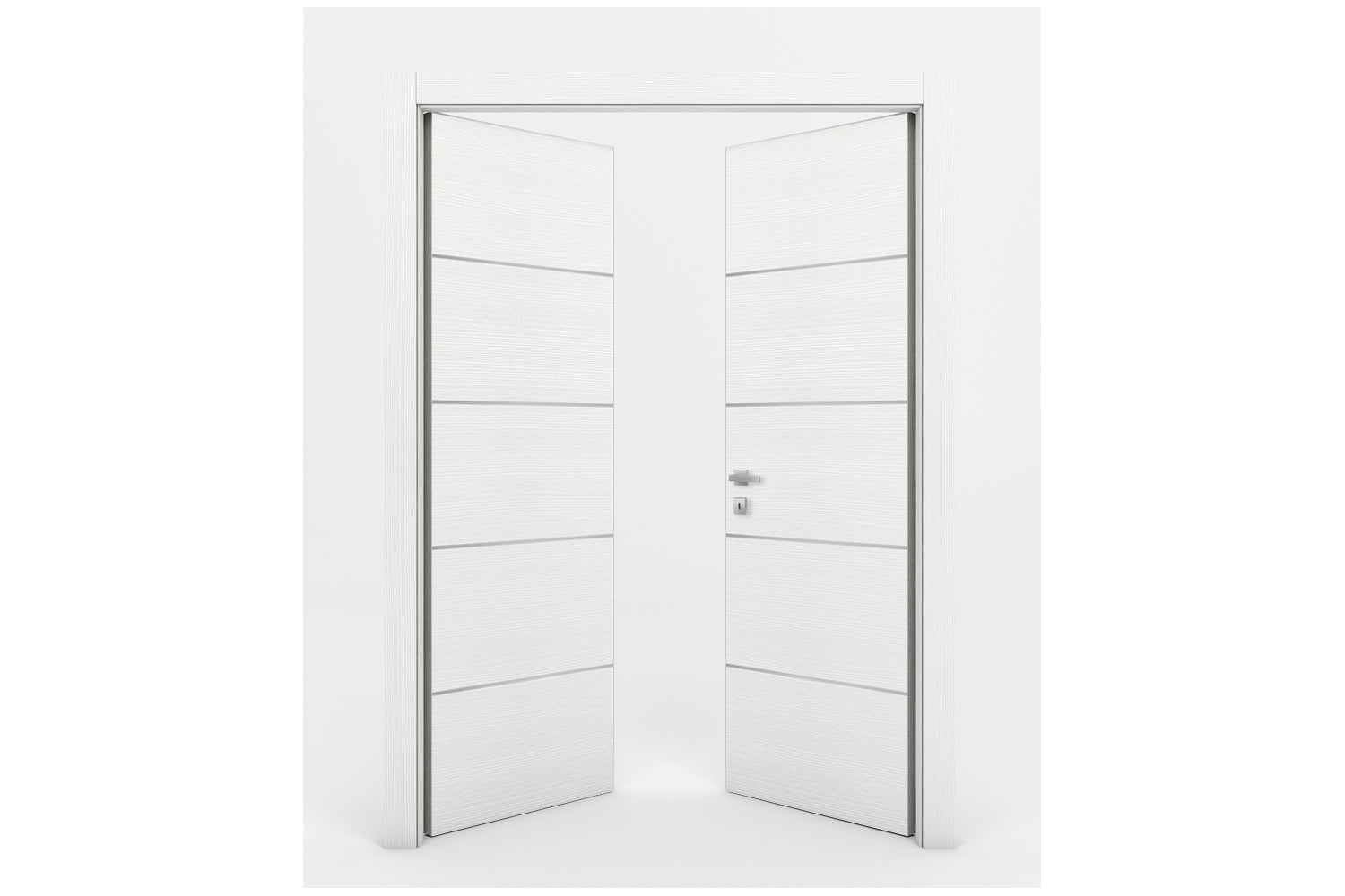 Nova Braga 4H Bianco Matrix Laminated Modern Interior Door - Double Door