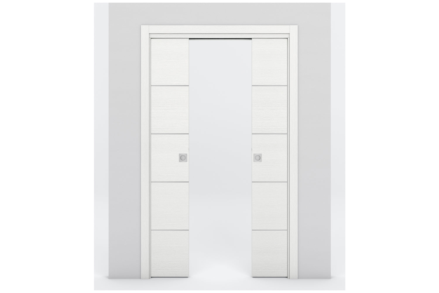 Nova Braga 4H Bianco Matrix Laminated Modern Interior Door - Double Pocket