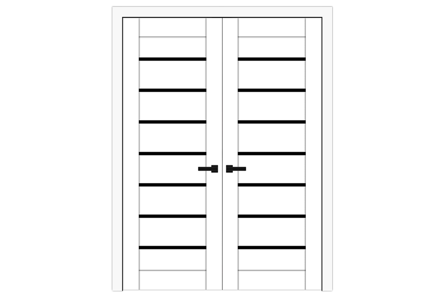 Nova Domino 01 Soft White Laminated Modern Interior Door - Double Door