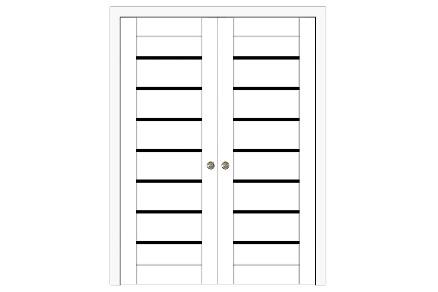 Nova Domino 01 Soft White Laminated Modern Interior Door - Double Pocket