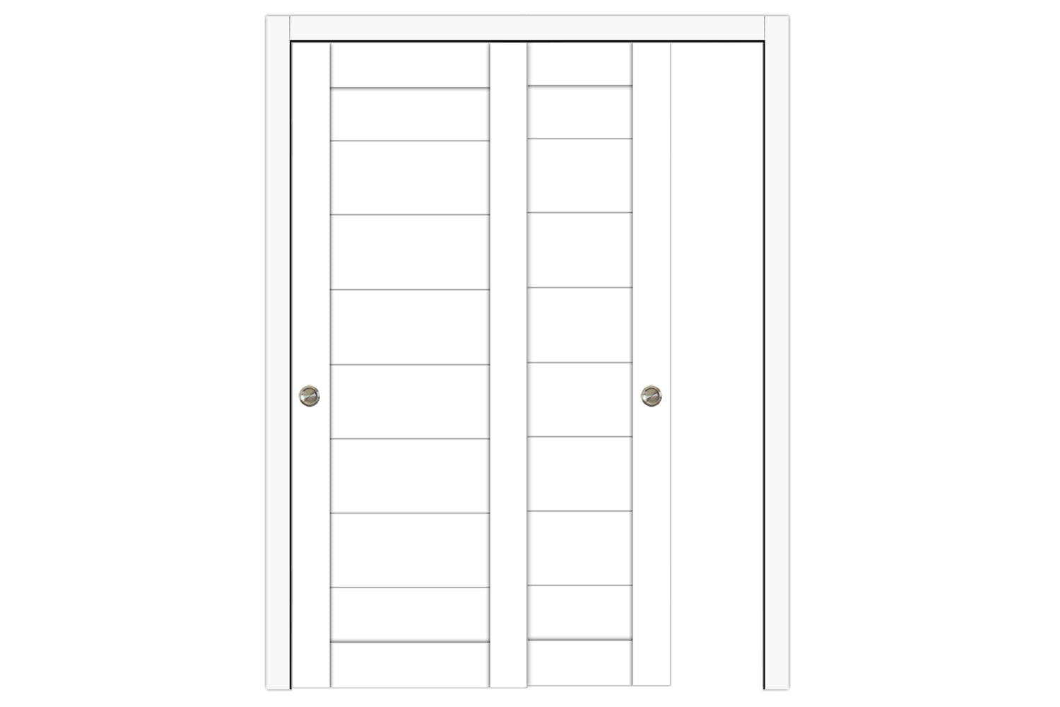 Nova Domino 02 Soft White Laminated Modern Interior Door - Bypass Door