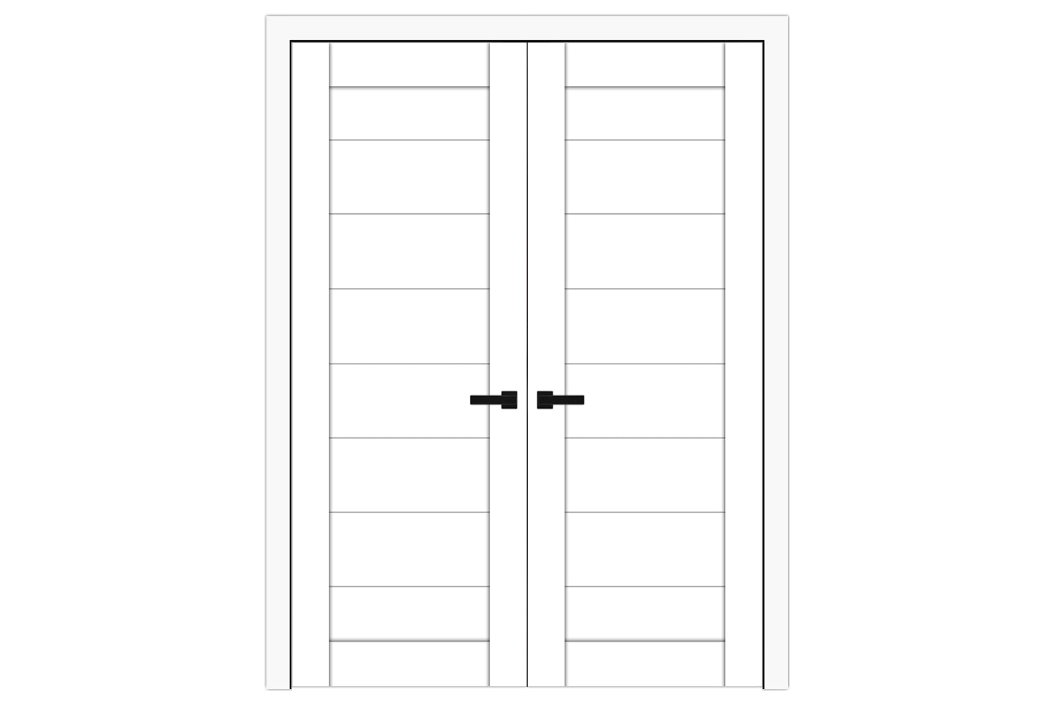 Nova Domino 02 Soft White Laminated Modern Interior Door - Double Door