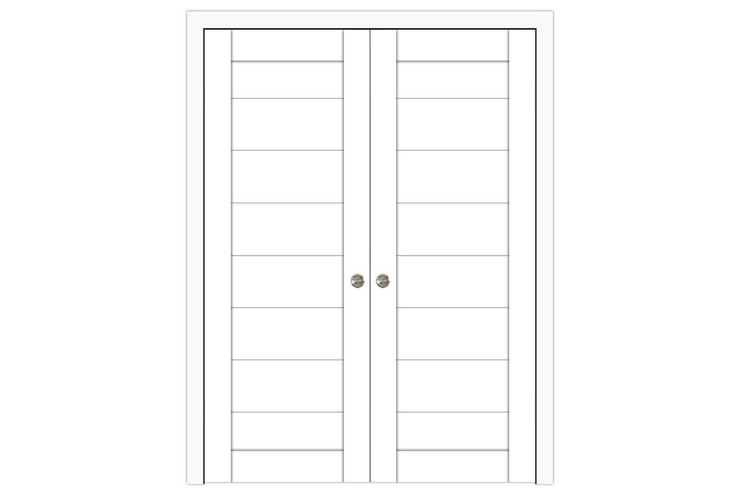 Nova Domino 02 Soft White Laminated Modern Interior Door - Double Pocket