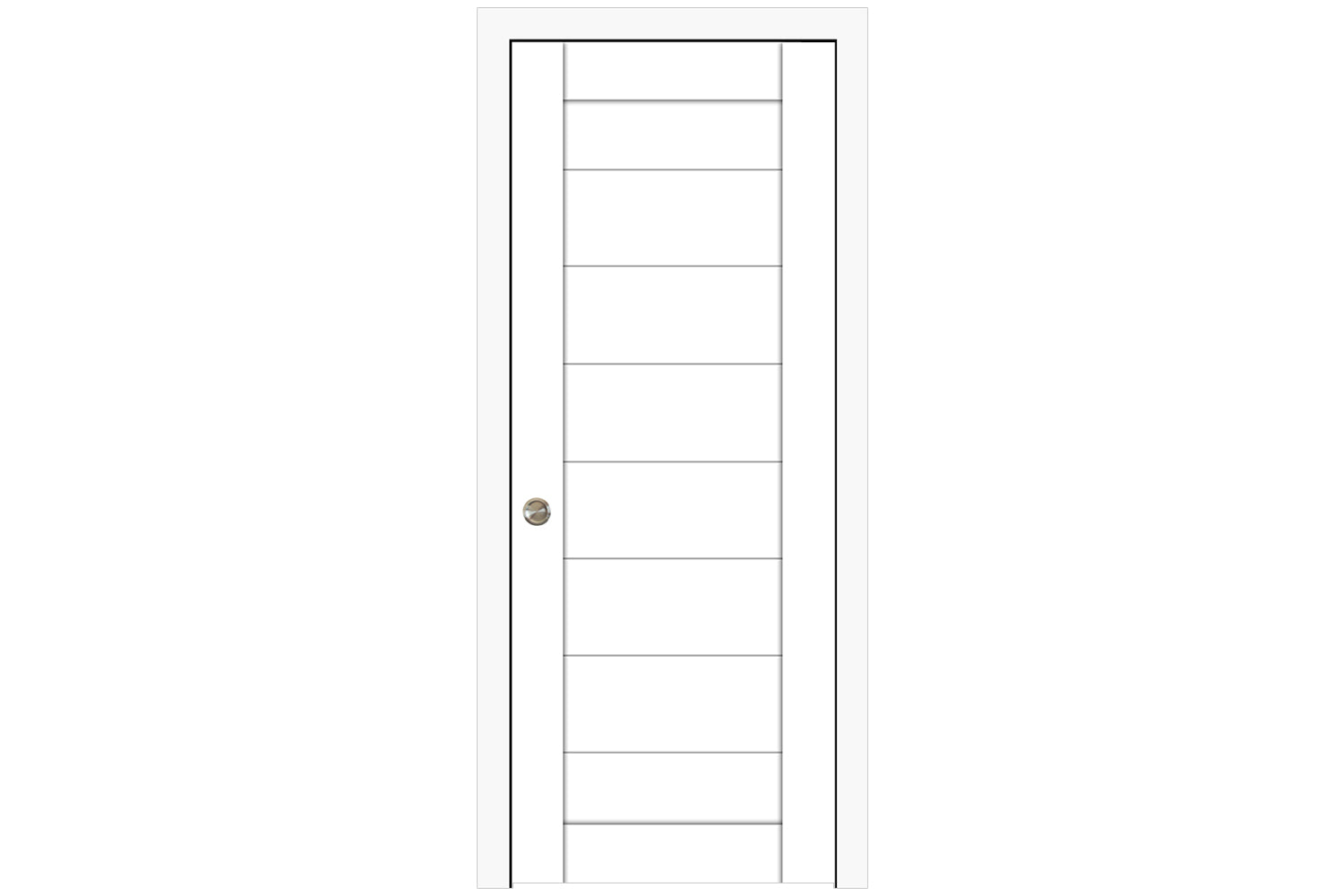 Nova Domino 02 Soft White Laminated Modern Interior Door - Single Pocket