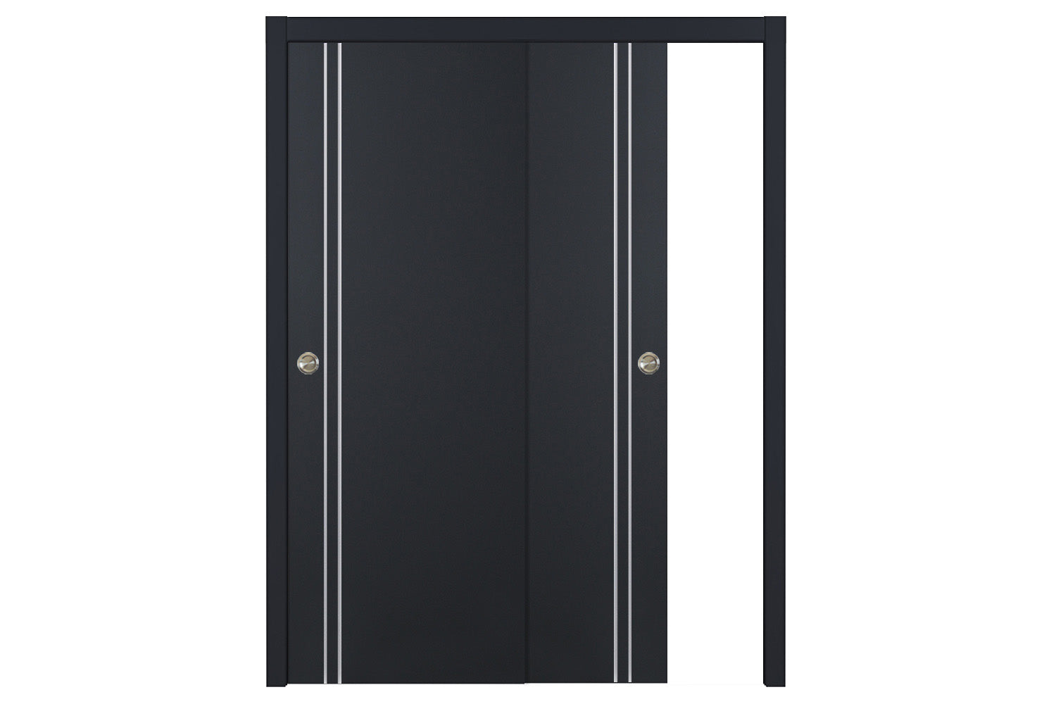 Nova Glam G-Pro 002 Soft Black Laminated Modern Interior Door - Bypass Door