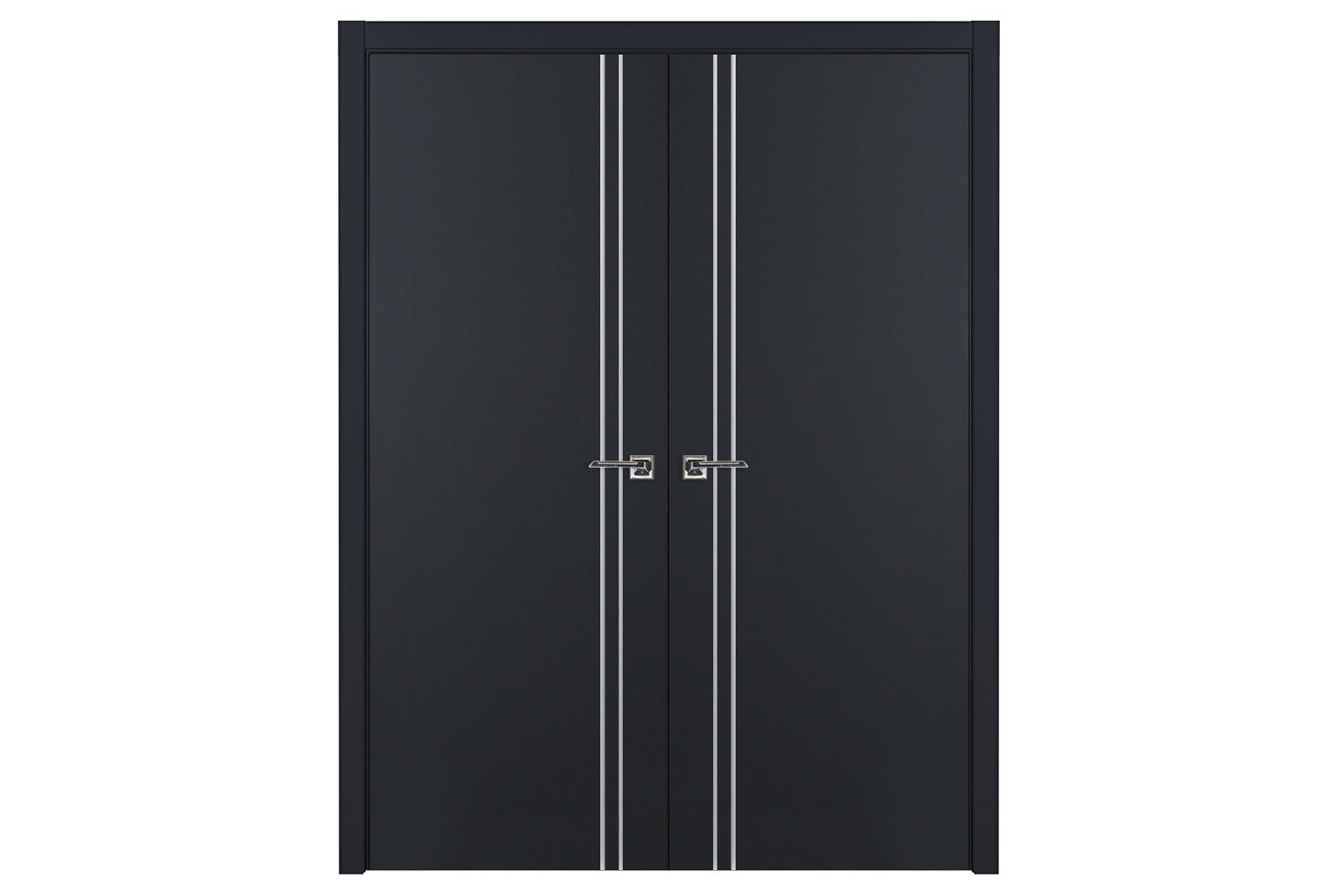 Nova Glam G-Pro 002 Soft Black Laminated Modern Interior Door - Double Door