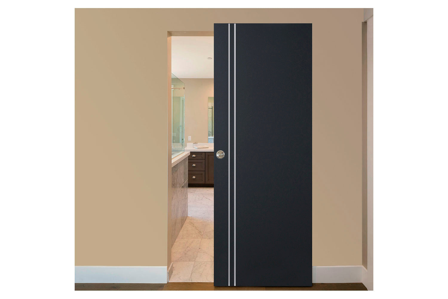 Nova Glam G-Pro 002 Soft Black Laminated Modern Interior Door - Magic Door