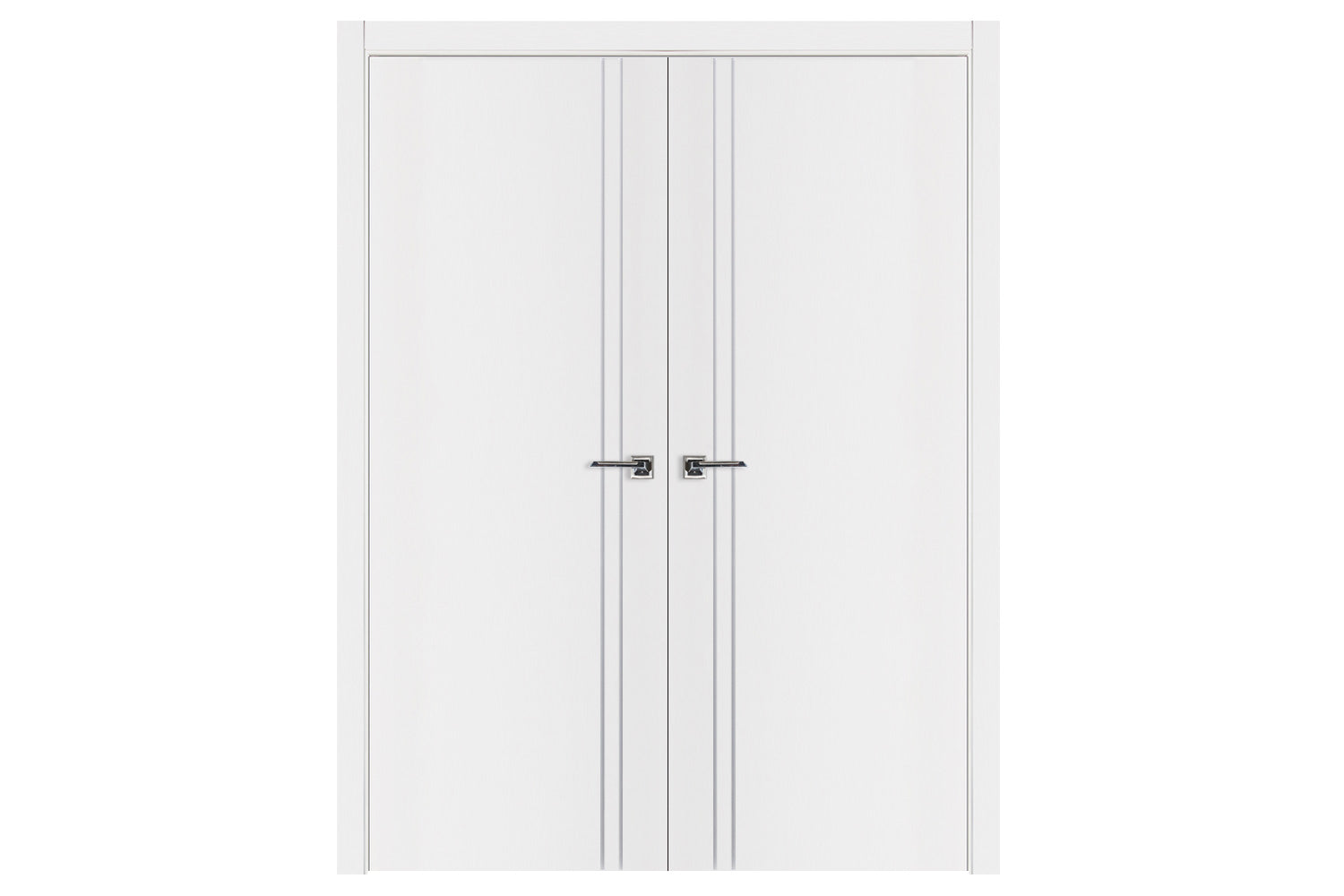 Nova Glam G-Pro 002 White Lacquered Enamel Modern Interior Door - Double Door