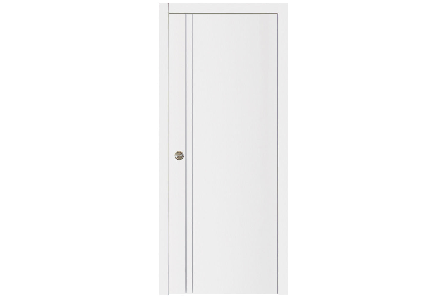 Nova Glam G-Pro 002 White Lacquered Enamel Modern Interior Door - Single Pocket Door