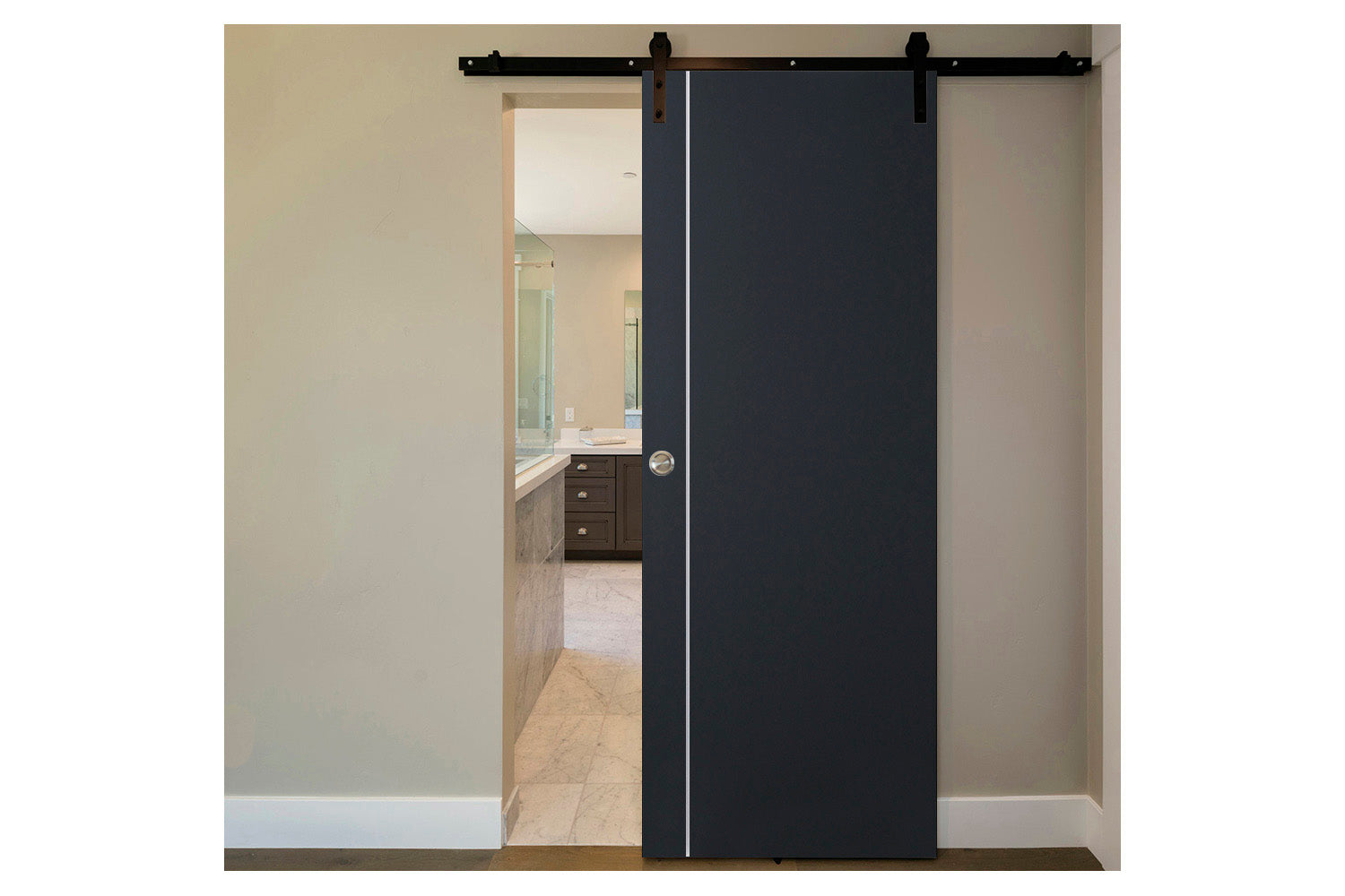 Nova Glam G-Pro 003 Soft Black Laminated Modern Interior Barn Door