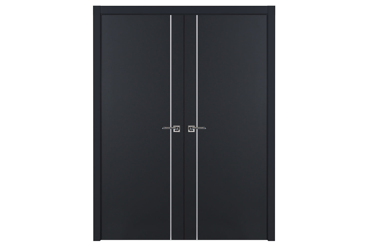 Nova Glam G-Pro 003 Soft Black Laminated Modern Interior Door - Double Door