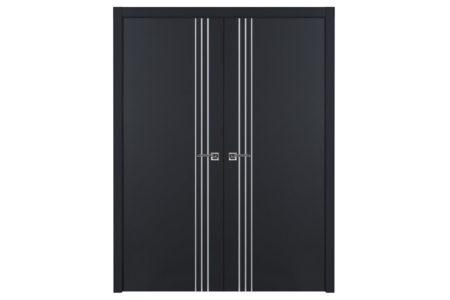 Nova Glam G-Pro 004 Soft Black Laminated Modern Interior Door - Double Door