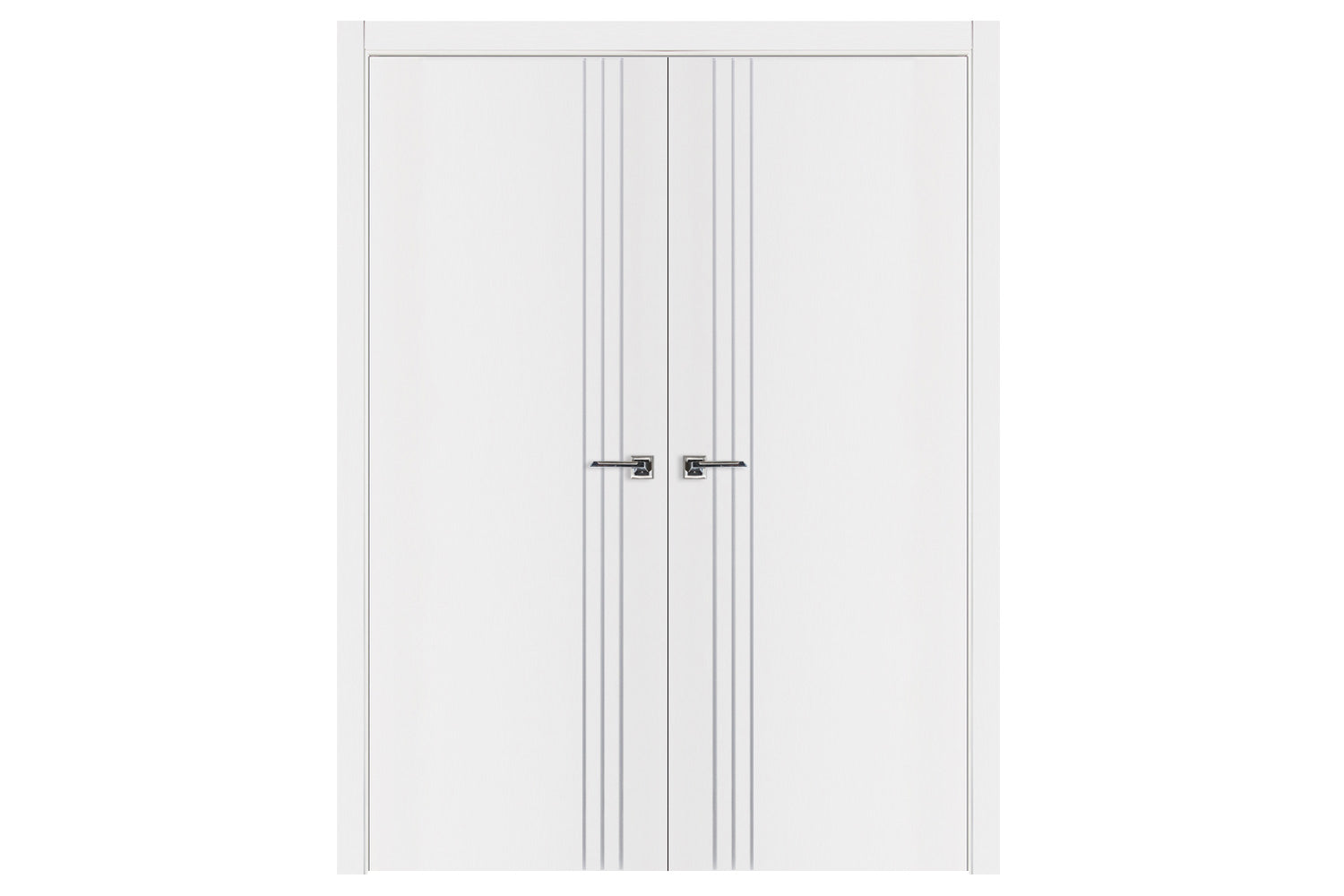 Nova Glam G-Pro 004 White Lacquered Enamel Modern Interior Door - Double Door