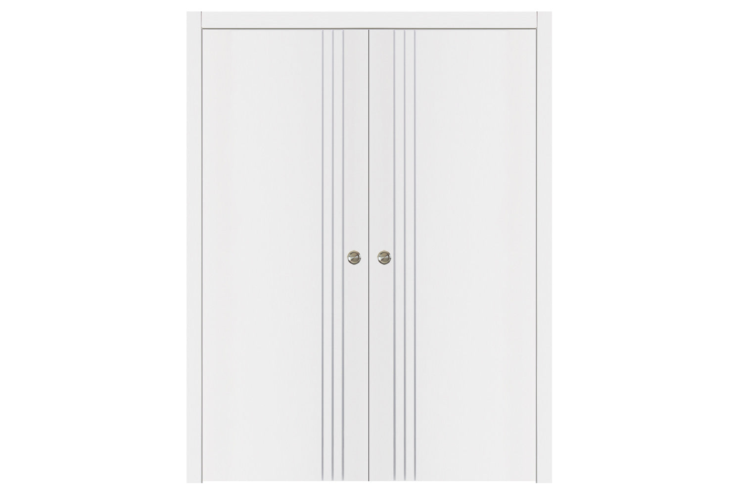 Nova Glam G-Pro 004 White Lacquered Enamel Modern Interior Door - Double Pocket Door
