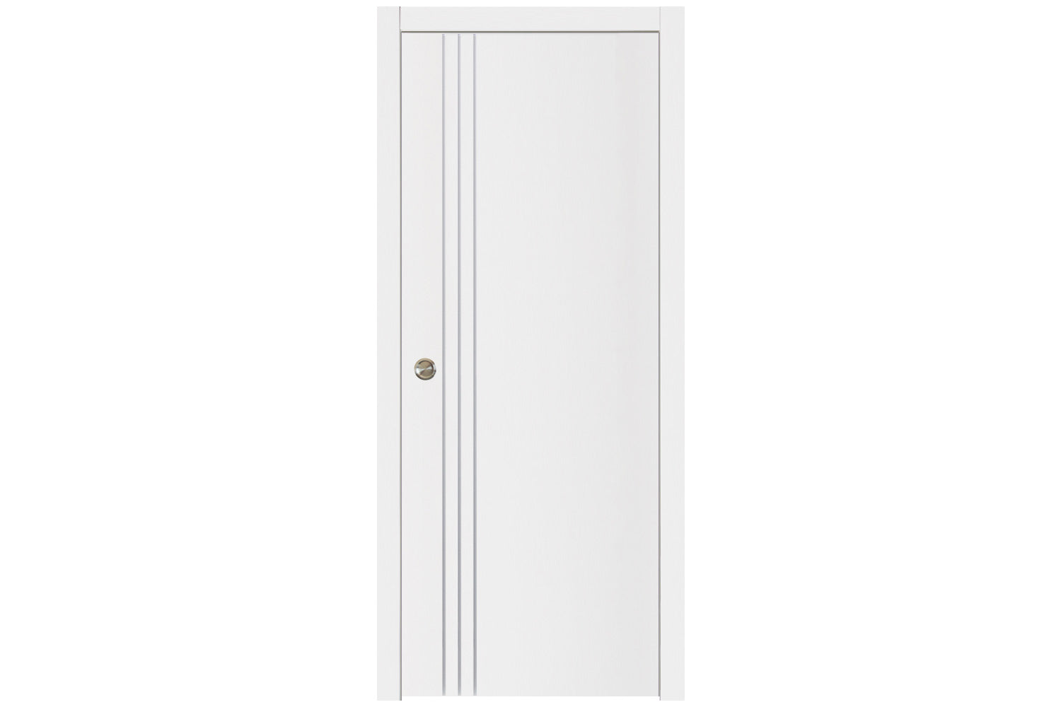 Nova Glam G-Pro 004 White Lacquered Enamel Modern Interior Door - Single Pocket Door