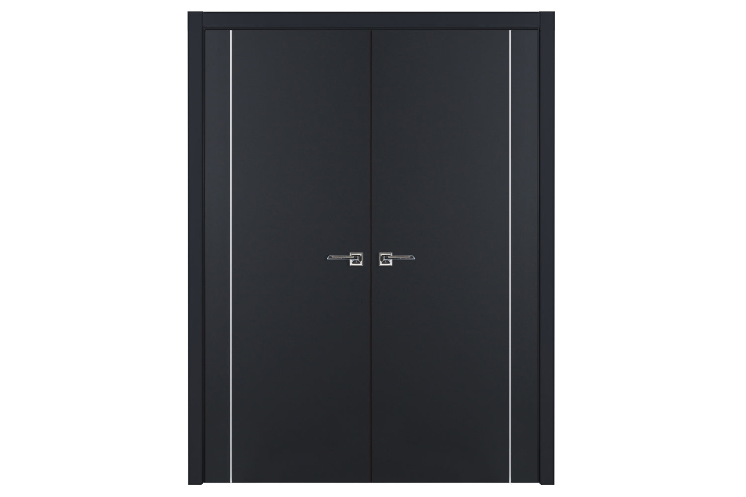 Nova Glam G-Pro 005 Soft Black Laminated Modern Interior Door - Double Door