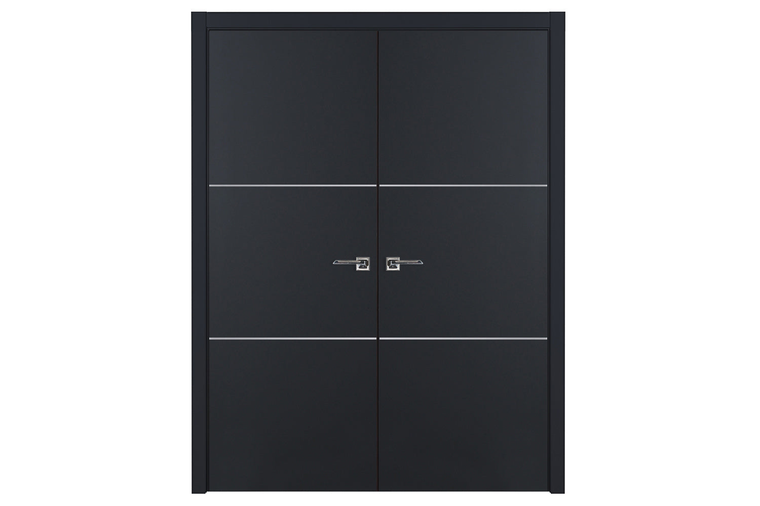 Nova Glam G-Pro 006 Soft Black Laminated Modern Interior Door - Double Door