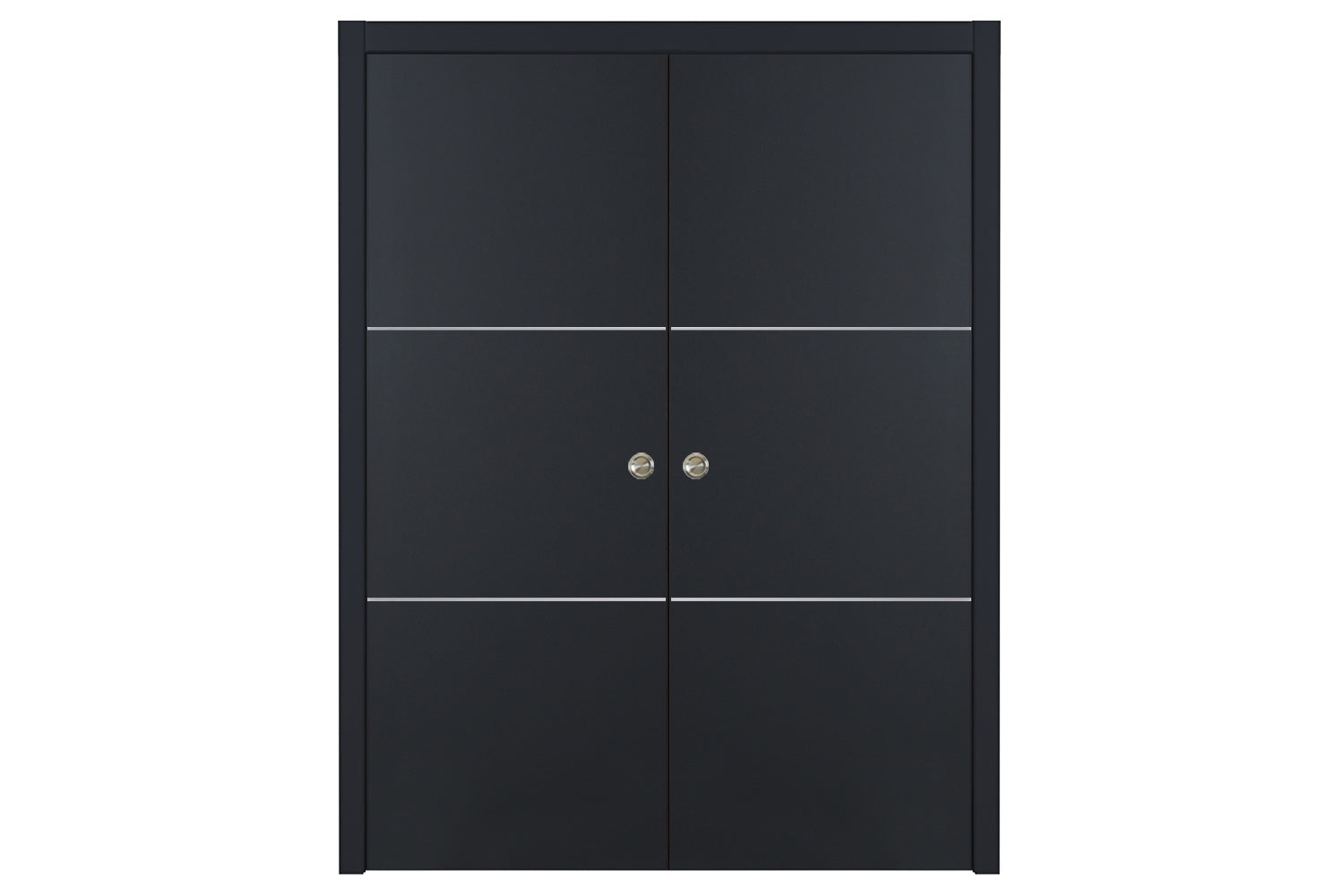 Nova Glam G-Pro 006 Soft Black Laminated Modern Interior Door - Double Pocket