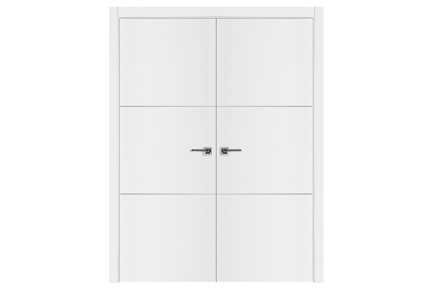 Nova Glam G-Pro 006 White Lacquered Enamel Modern Interior Door - Double Door