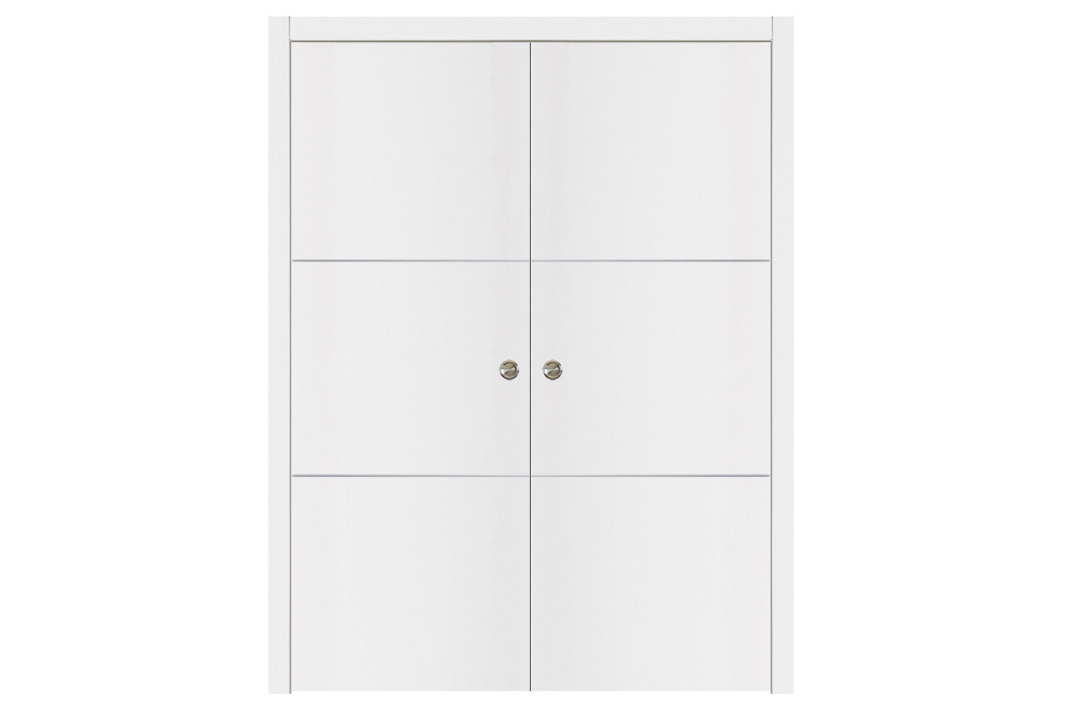 Nova Glam G-Pro 006 White Lacquered Enamel Modern Interior Door - Double Pocket Door