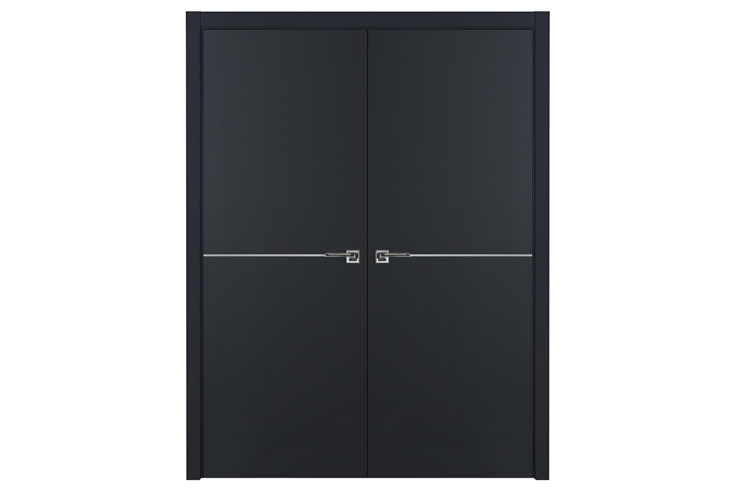 Nova Glam G-Pro 007 Soft Black Laminated Modern Interior Door - Double Door