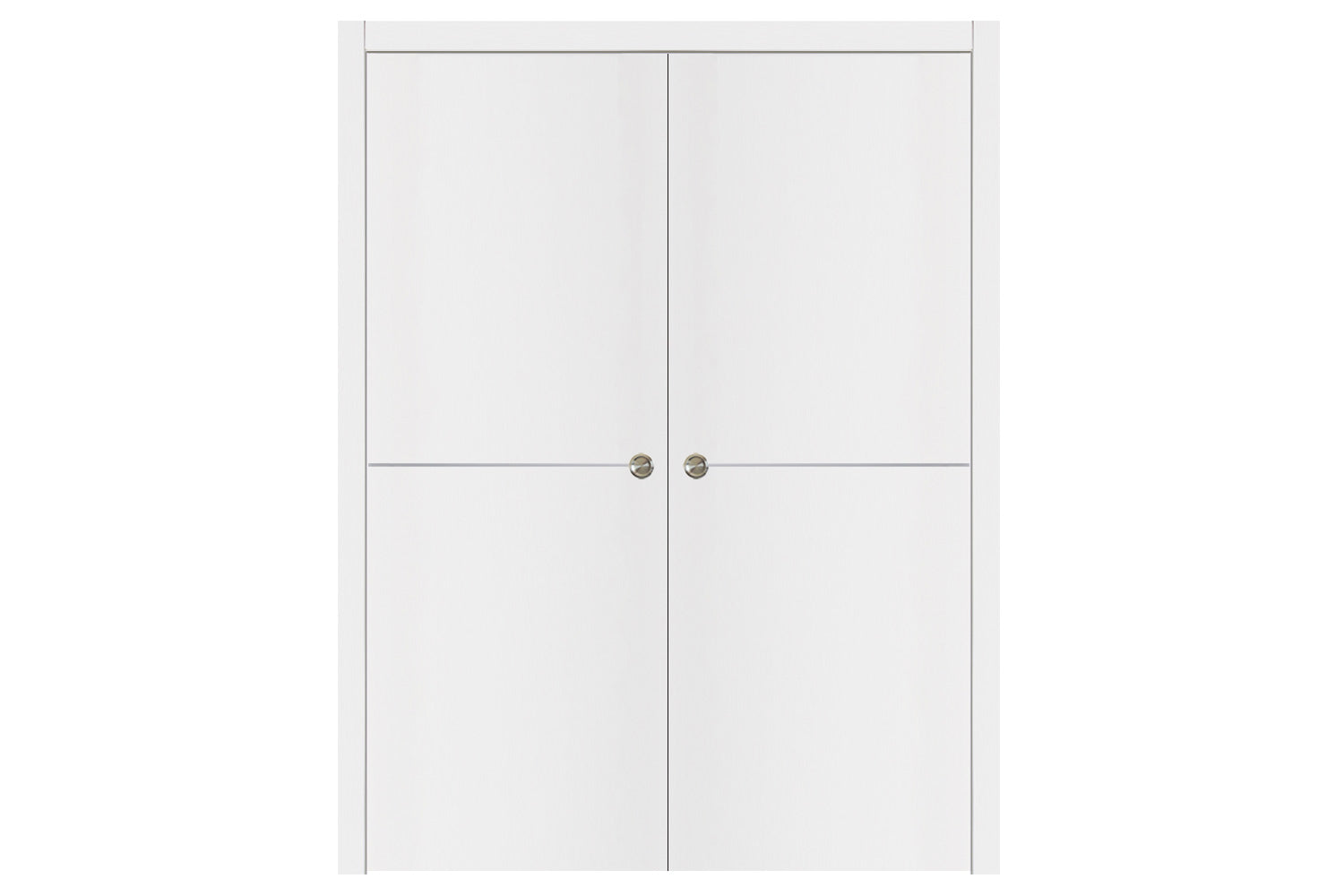 Nova Glam G-Pro 007 White Lacquered Enamel Modern Interior Door - Double Pocket Door