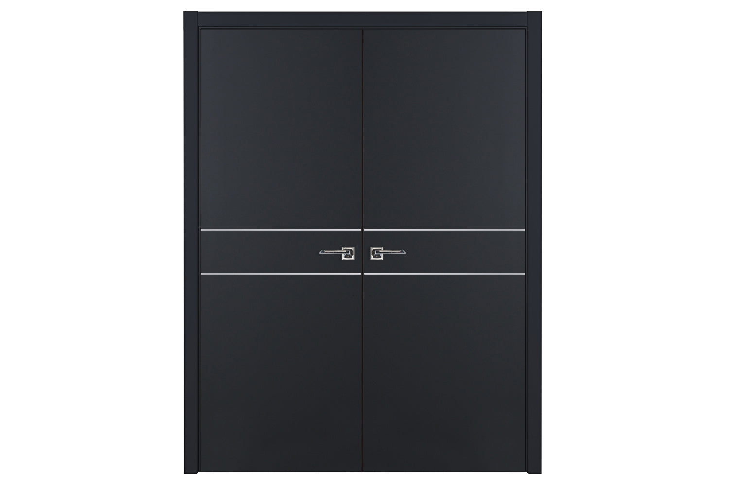 Nova Glam G-Pro 008 Soft Black Laminated Modern Interior Door - Double Door