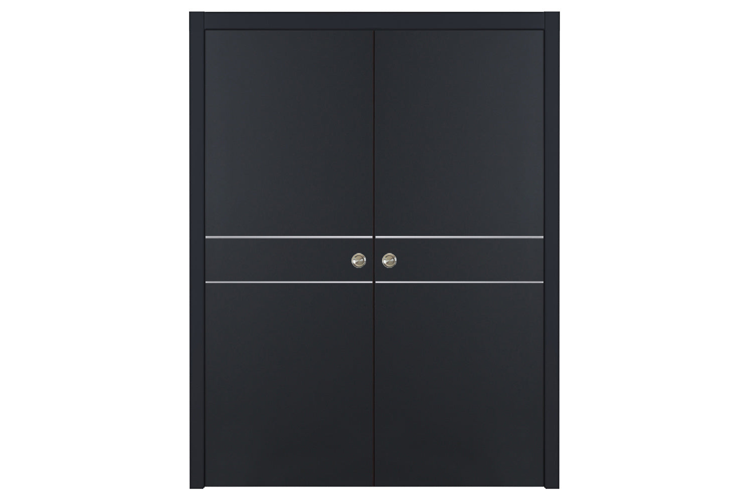 Nova Glam G-Pro 008 Soft Black Laminated Modern Interior Door - Double Pocket