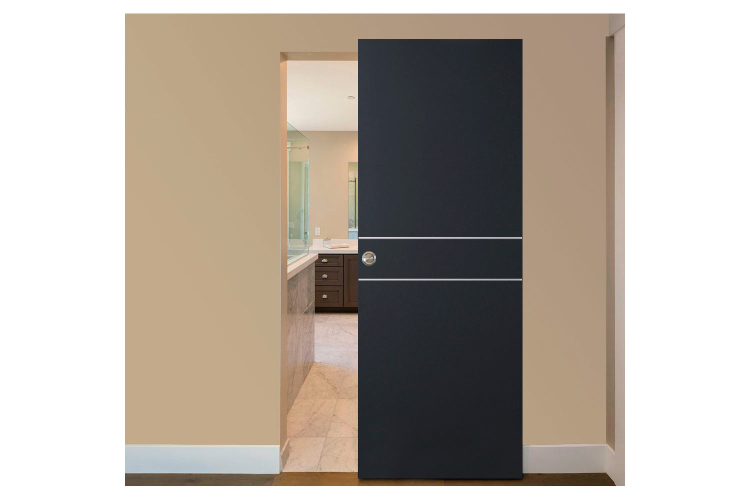 Nova Glam G-Pro 008 Soft Black Laminated Modern Interior Door - Magic Door