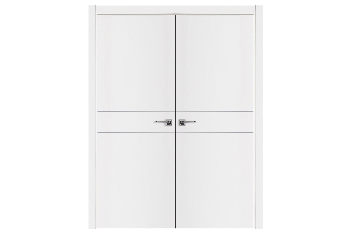 Nova Glam G-Pro 008 White Lacquered Enamel Modern Interior Door - Double Door