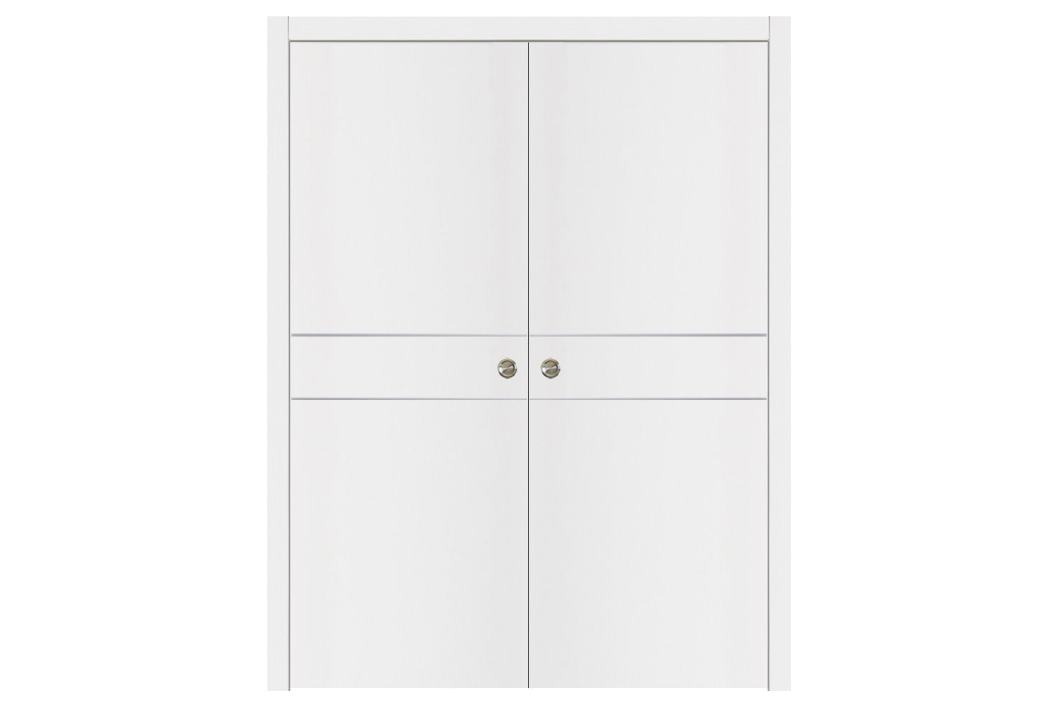 Nova Glam G-Pro 008 White Lacquered Enamel Modern Interior Door - Double Pocket Door