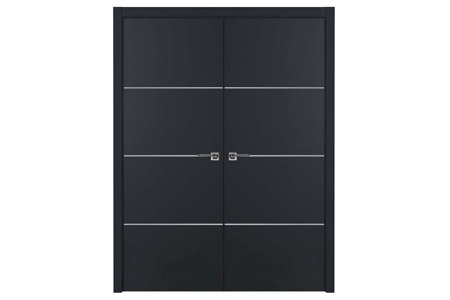 Nova Glam G-Pro 009 Soft Black Laminated Modern Interior Door - Double Door