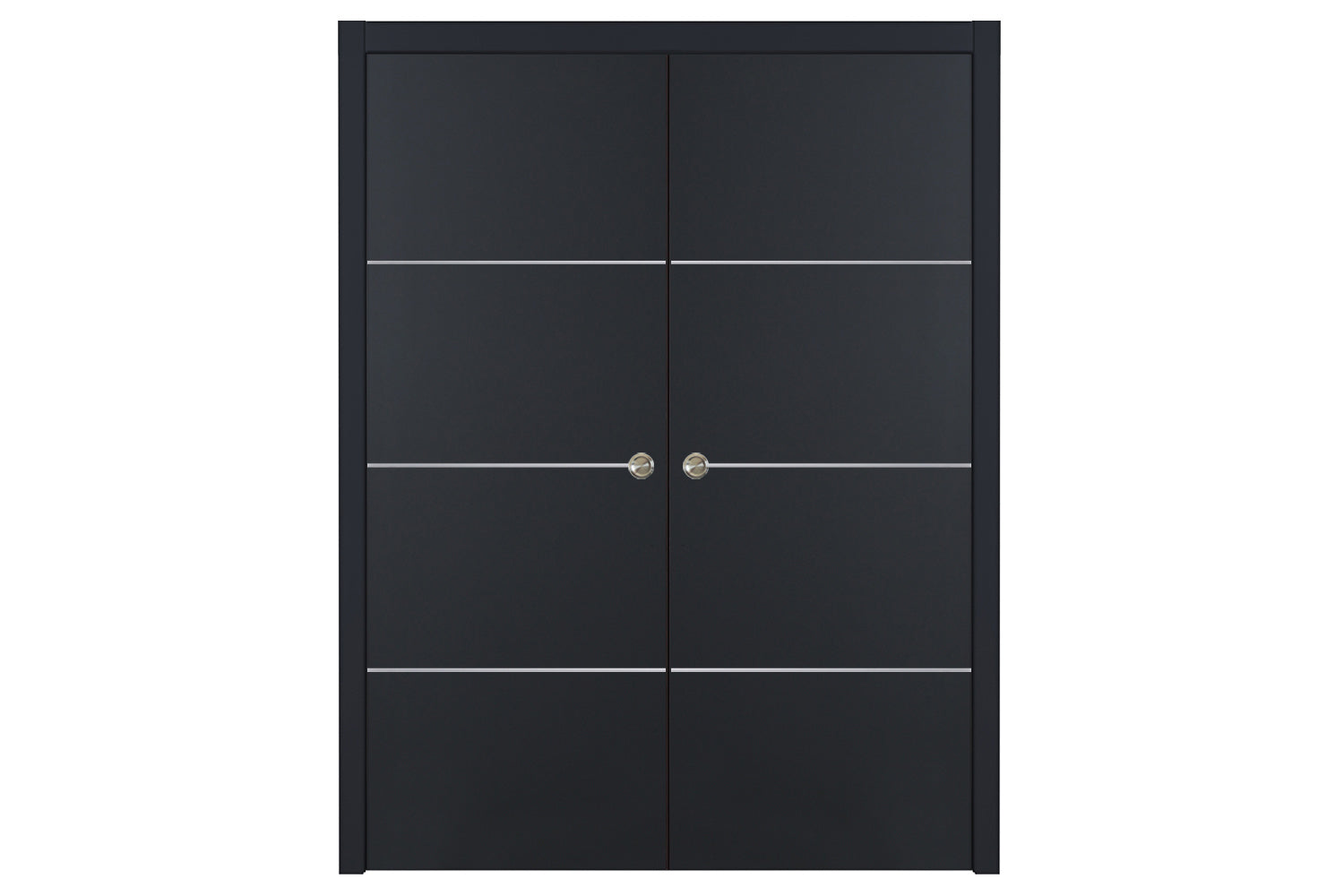 Nova Glam G-Pro 009 Soft Black Laminated Modern Interior Door - Double Pocket