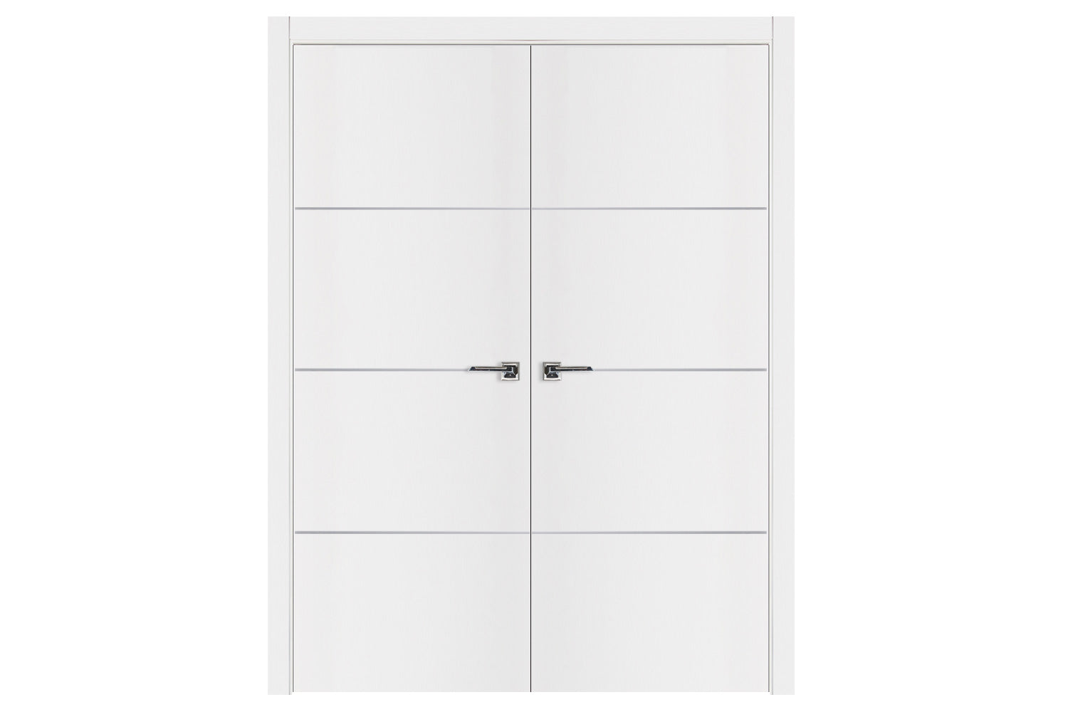Nova Glam G-Pro 009 White Lacquered Enamel Modern Interior Door - Double Door