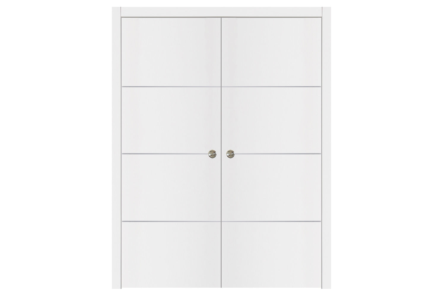 Nova Glam G-Pro 009 White Lacquered Enamel Modern Interior Door - Double Pocket Door