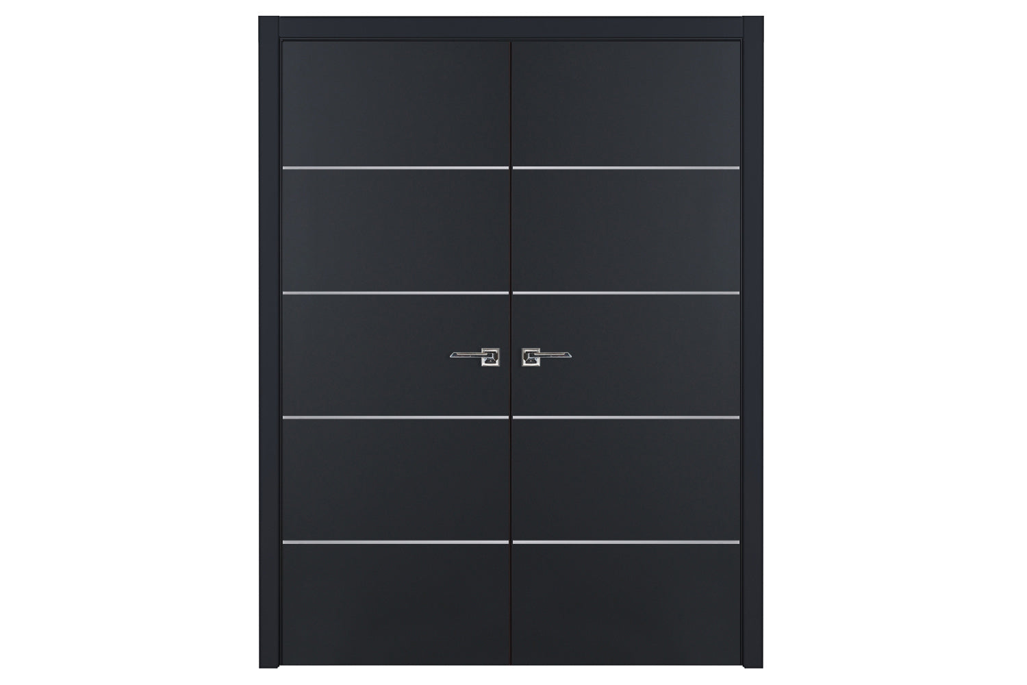 Nova Glam G-Pro 010 Soft Black Laminated Modern Interior Door - Double Door