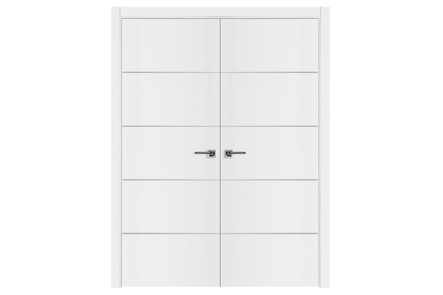 Nova Glam G-Pro 010 White Lacquered Enamel Modern Interior Door - Double Door