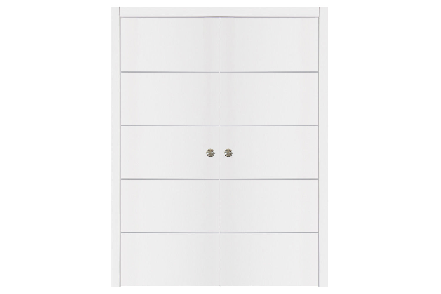 Nova Glam G-Pro 010 White Lacquered Enamel Modern Interior Door - Double Pocket Door