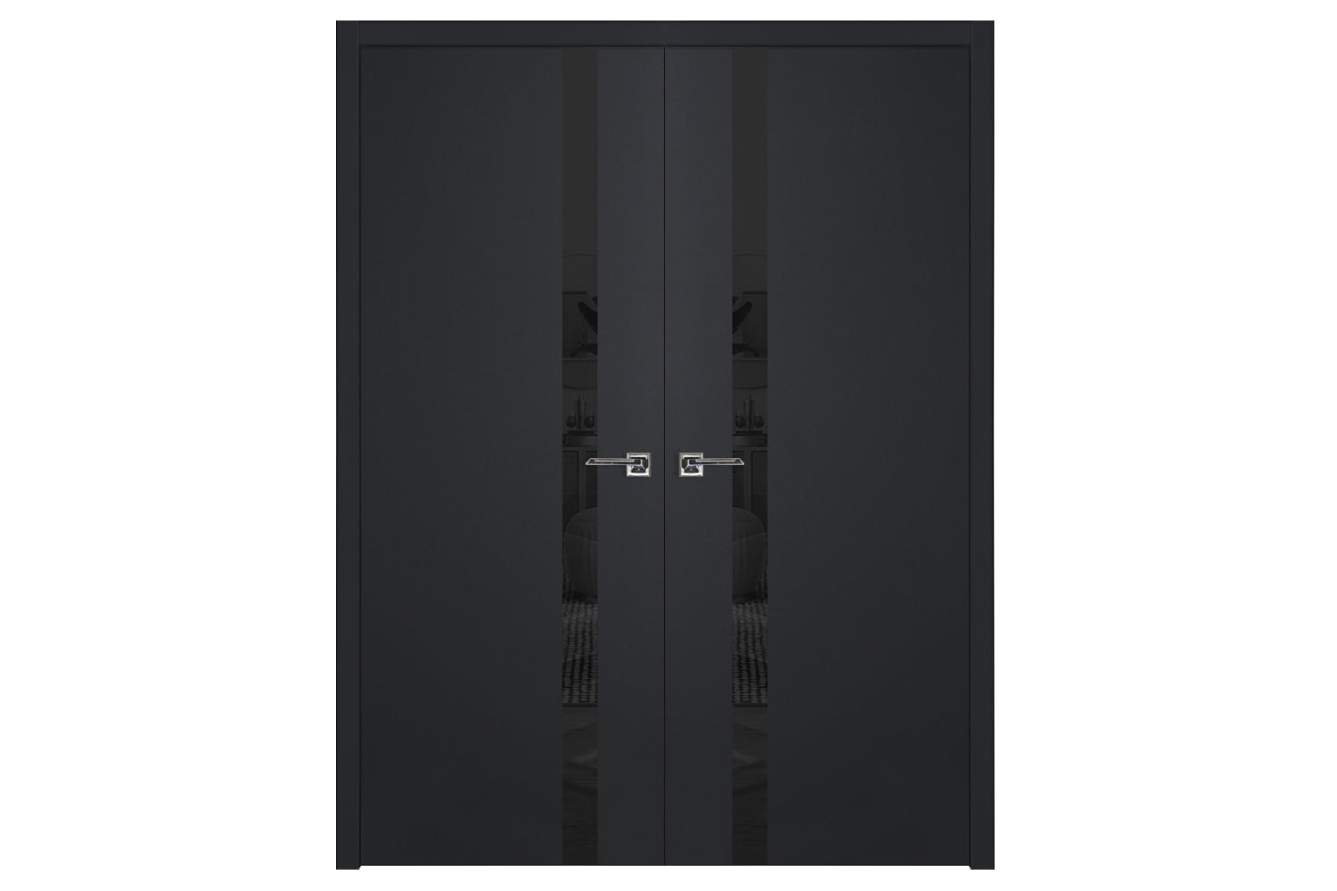 Nova Glam G-Pro 1G Soft Black Laminated Modern Interior Door - Double Door