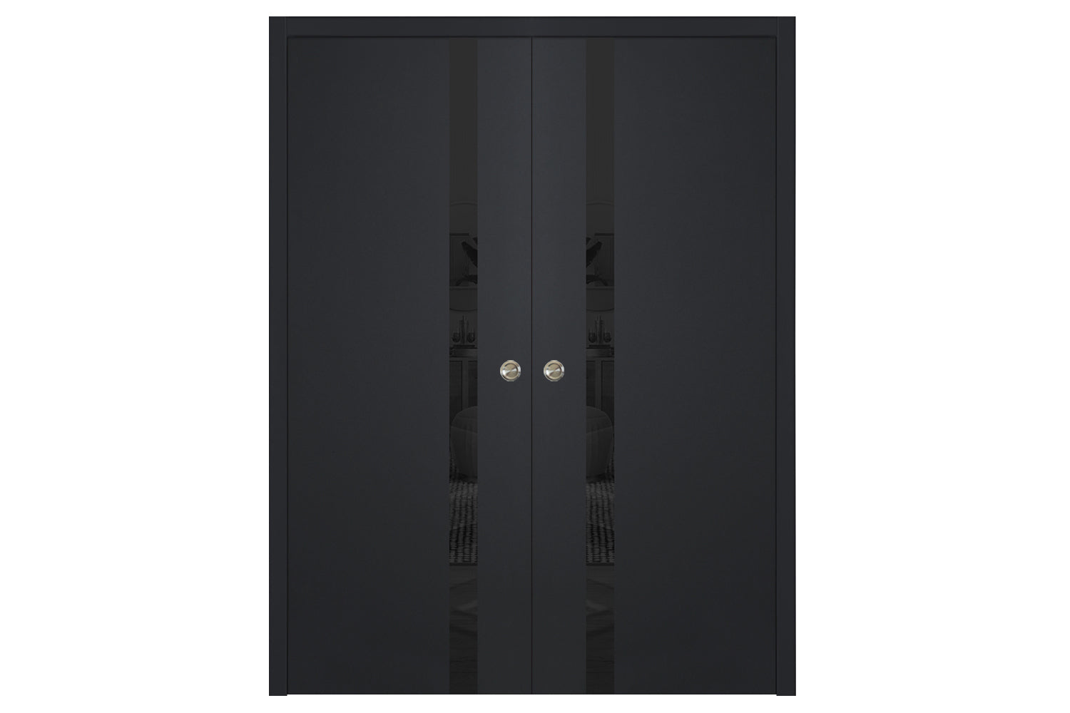 Nova Glam G-Pro 1G Soft Black Laminated Modern Interior Door - Double Pocket