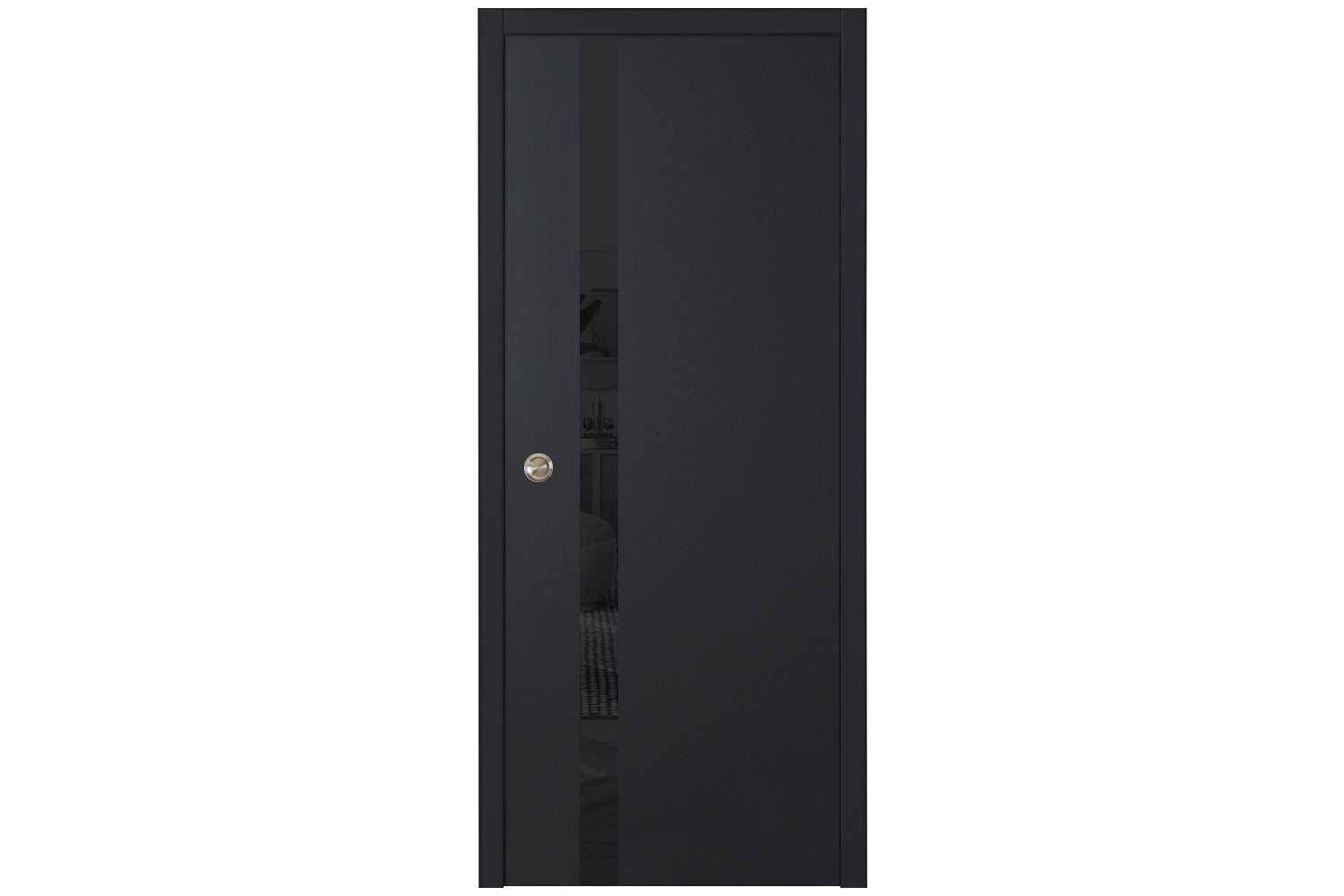 Nova Glam G-Pro 1G Soft Black Laminated Modern Interior Door - Single Pocket