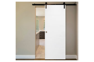 Nova Graffiti Soft White Laminated Modern Interior Barn Door