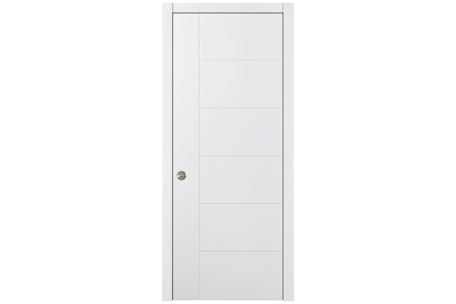 Nova Groove Soft White Laminated Traditional interior Door - Single Pocket