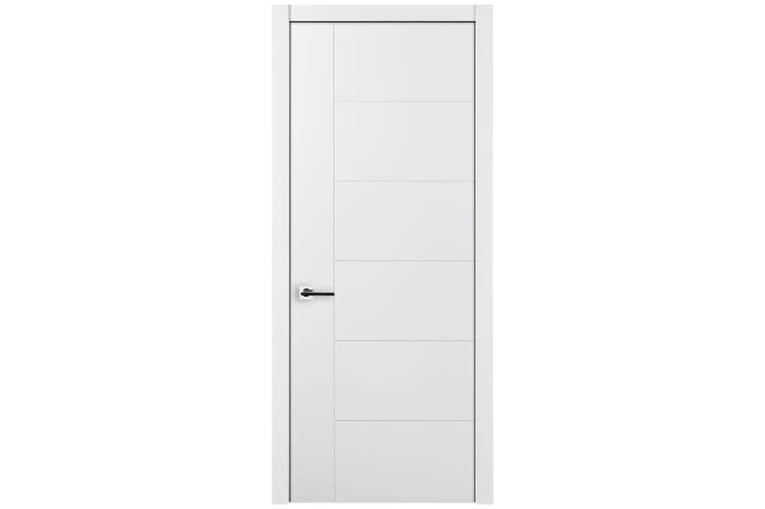 Nova Groove Soft White Laminated Traditional interior Door - Single Door
