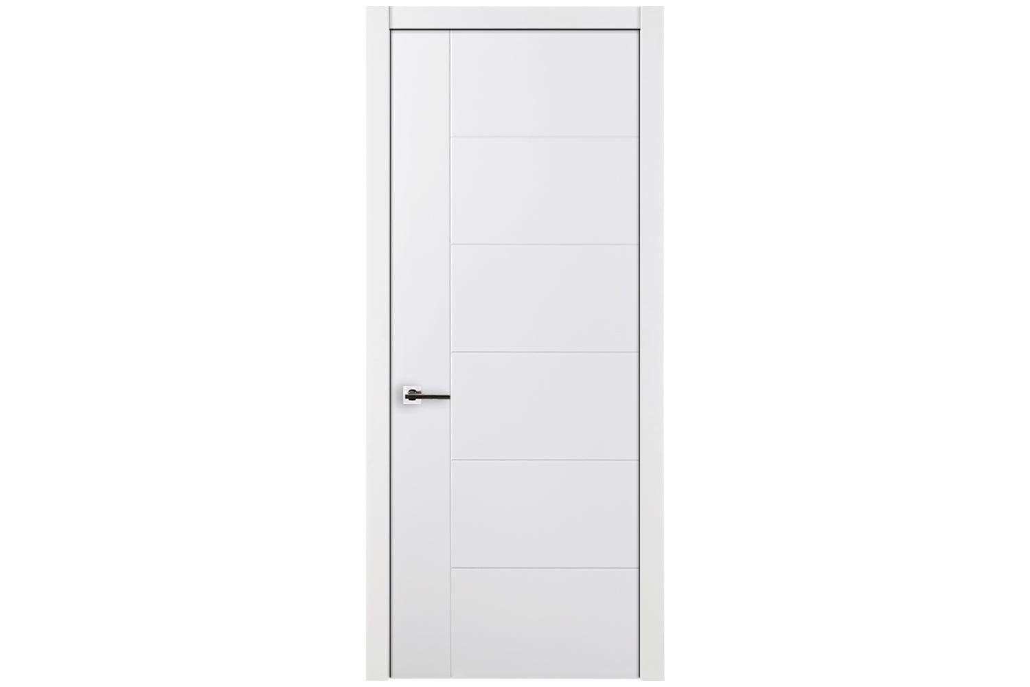 Nova Groove Soft White Laminated Traditional interior Door - Single Door