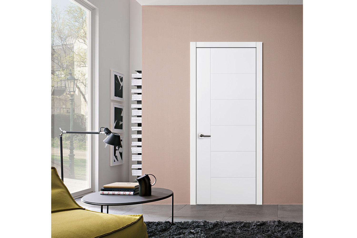 Nova Groove Soft White Laminated Traditional interior Door